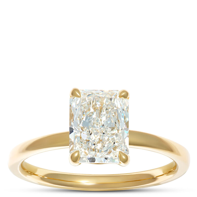 Solitaire Radiant Cut Diamond Ring, 18K Yellow Gold image number 0