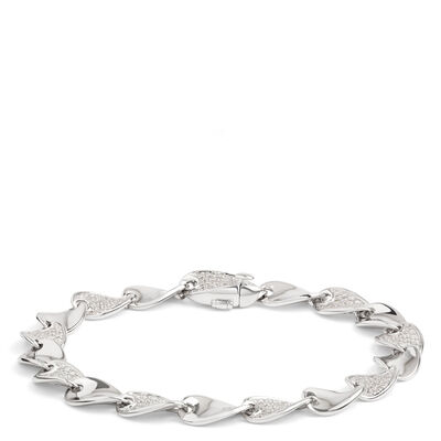 Diamond Cluster Bracelet, 1 &frac12; Carat Total Weight, 14K White Gold