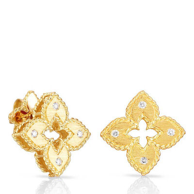 Roberto Coin Petite Venetian Princess Diamond Earrings 18K