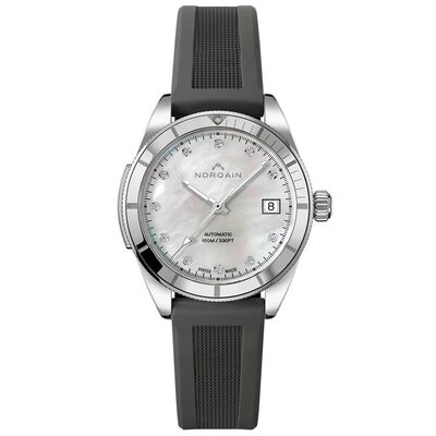 Norqain Adventure Sport Mother Of Pearl Gray Rubber Watch, 37mm