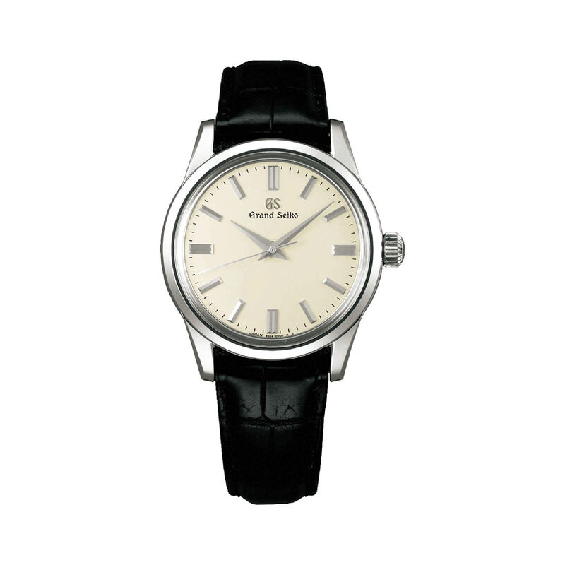 Grand Seiko Elegance Collection Watch Cream Dial Black Leather Strap, 37.3mm image number 0