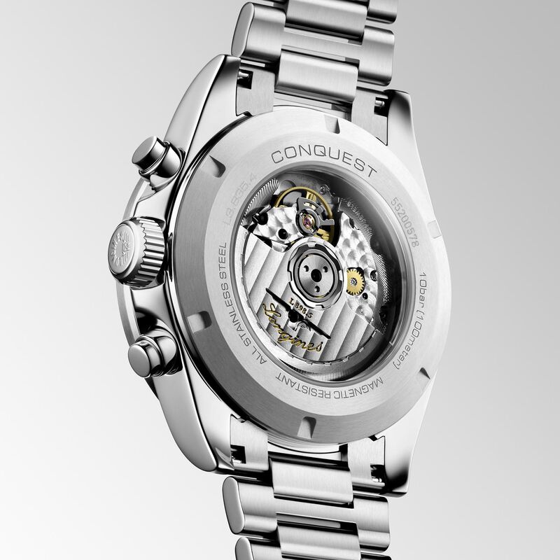 Longines Conquest Chronograph Black Dial Watch, 42mm image number 5