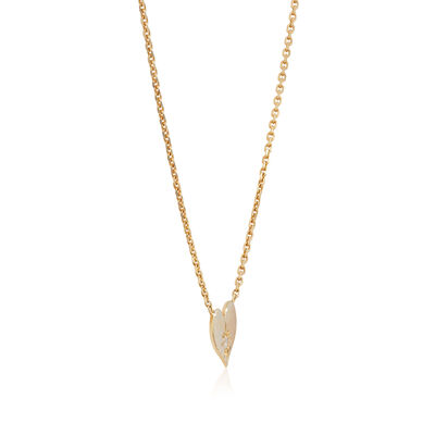 Diamond Heart Disc Necklace 14K