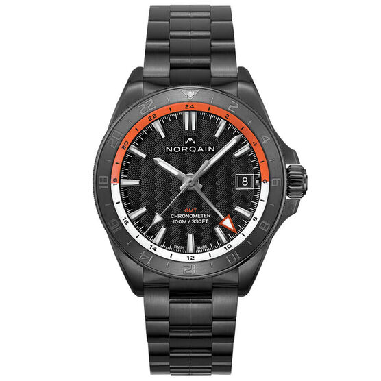 Norqain Adventure NEVEREST GMT Orange Black Steel Watch, 41mm