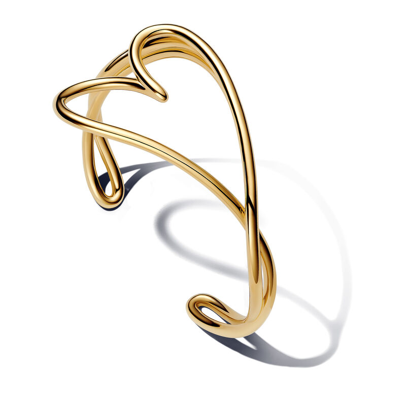 Pandora Organically Shaped Heart Bangle image number 0