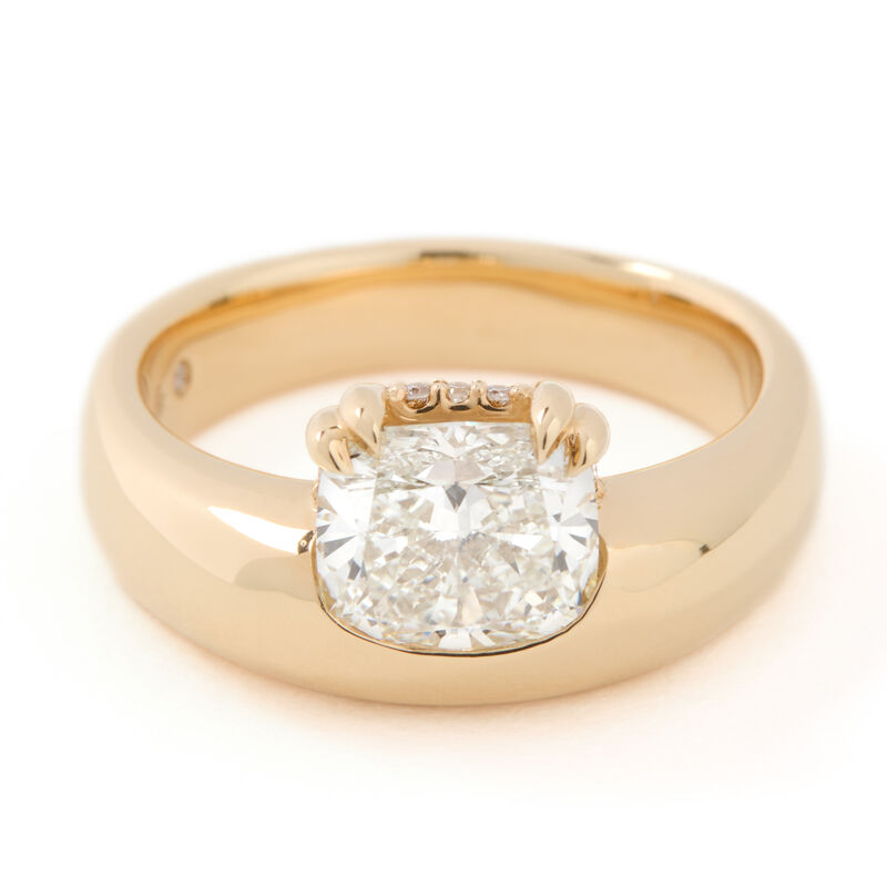Bella Ponte Cushion Cut Diamond Engagement Ring, 14K Yellow Gold image number 0