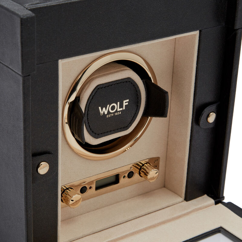 WOLF Palermo Single Watch Winder with Jewelry Storage image number 4