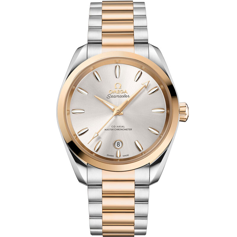 OMEGA Seamaster Aqua Terra Shades Steel ‑ Moonshine&trade; Gold on Steel ‑ Moonshine&trade; Gold Strap Silver Dial Watch, 38mm image number 0