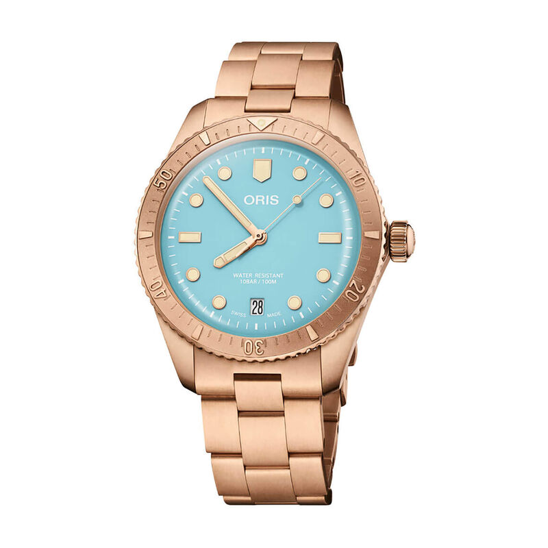 Oris Divers Sixty-Five Watch Blue Dial Bronze Bracelet, 38mm image number 0