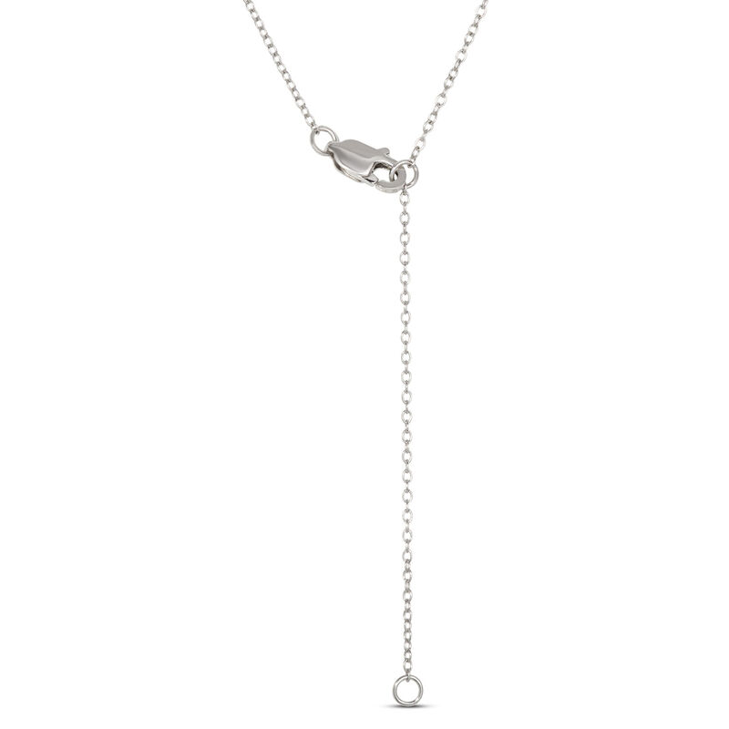 Open Circle Pendant with Emerald Cut and Round Diamonds, 2 Total Carat Weight, 14K White Gold image number 2