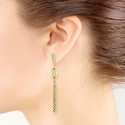 Toscano Spiral Bar Earrings 14K