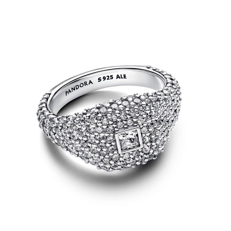 Pandora Pav&eacute; Square Cocktail Ring image number 1