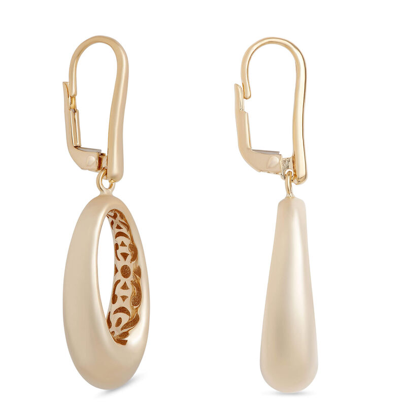 Toscano Oval Drop Earrings, 14K Yellow Gold image number 1
