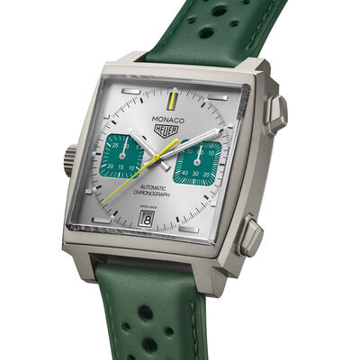 TAG Heuer Monaco Chronograph Racing Silver Dial Watch, 39mm