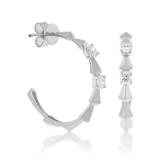 Jade Trau for Ben Bridge Signature Diamond Hoop Earrings in Platinum