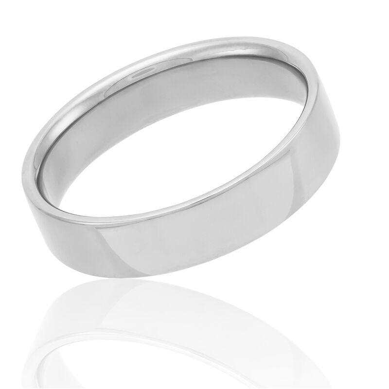 Polished Pipe Comfort Fit 5mm Band in Platinum image number 0