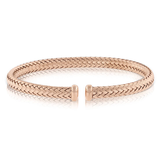 Rose Gold Toscano Woven Cuff Bracelet 14K