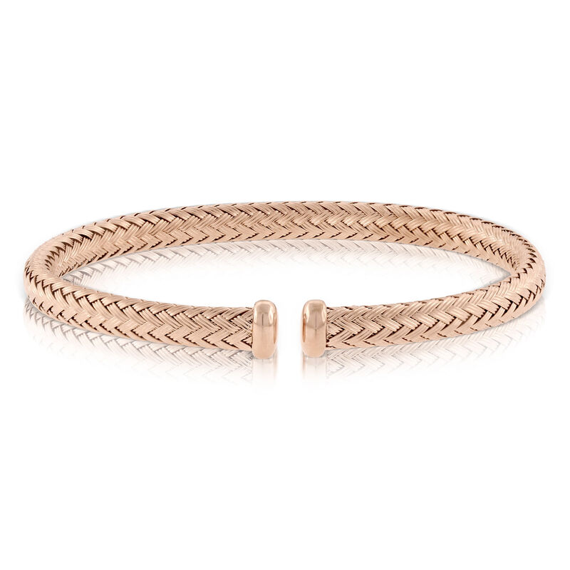 Rose Gold Toscano Woven Cuff Bracelet 14K image number 0
