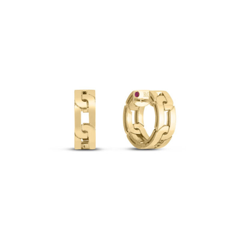 Roberto Coin Navarra Small Hoop Earrings 18K Yellow Gold image number 0