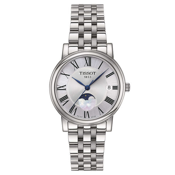 Tissot Carson Premium Lady Moonphase Silver Steel Watch, 32mm