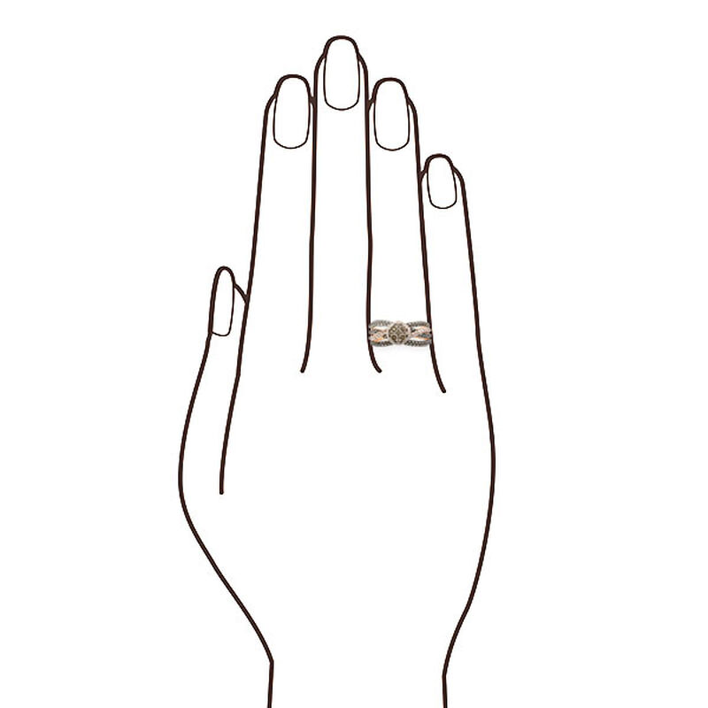 Rose Gold Brown & White Diamond Cluster Ring 14K image number 4