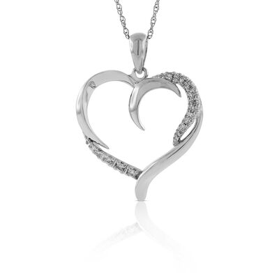 Diamond Heart Pendant 14K