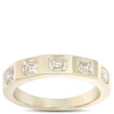 Radiant Diamond Band, 1 Carat Total Weight, 14K Yellow Gold