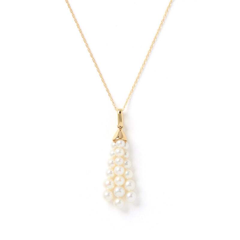 Cultured Pearl Cluster Pendant, 14K Yellow Gold image number 0