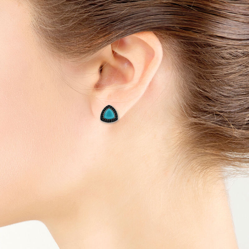Lisa Bridge Turquoise & Black Sapphire Earrings image number 2