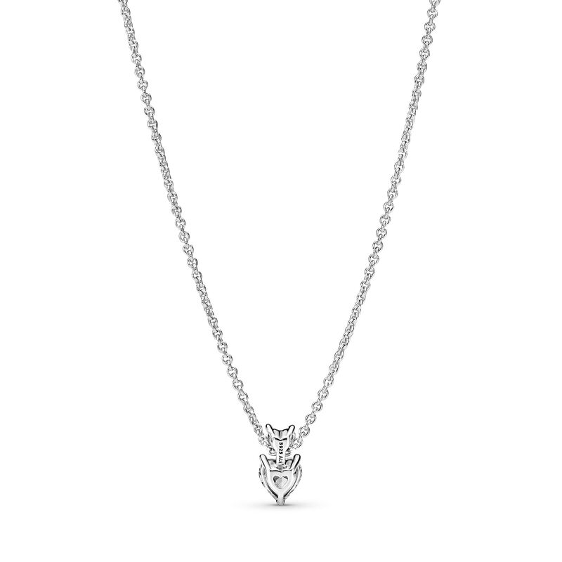 Pandora Double Heart Pendant Sparkling Collier Necklace image number 2