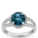 Blue Topaz & White Sapphire Ring 14K