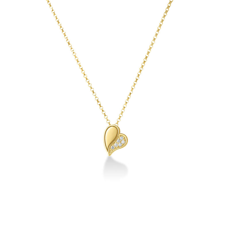 Roberto Coin 18K Yellow Gold Amorino Diamond Heart Necklace image number 0