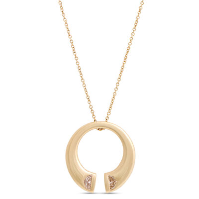 Diamond Bypass Circle Pendant, &frac12; Carat, 14K Yellow Gold