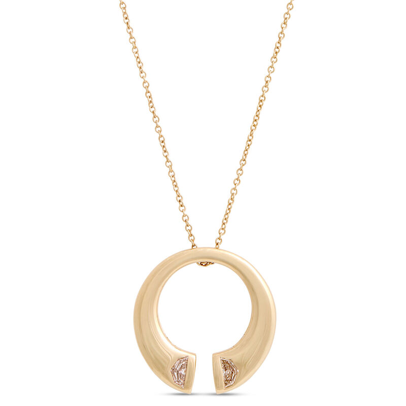 Diamond Bypass Circle Pendant, &frac12; Carat, 14K Yellow Gold image number 0