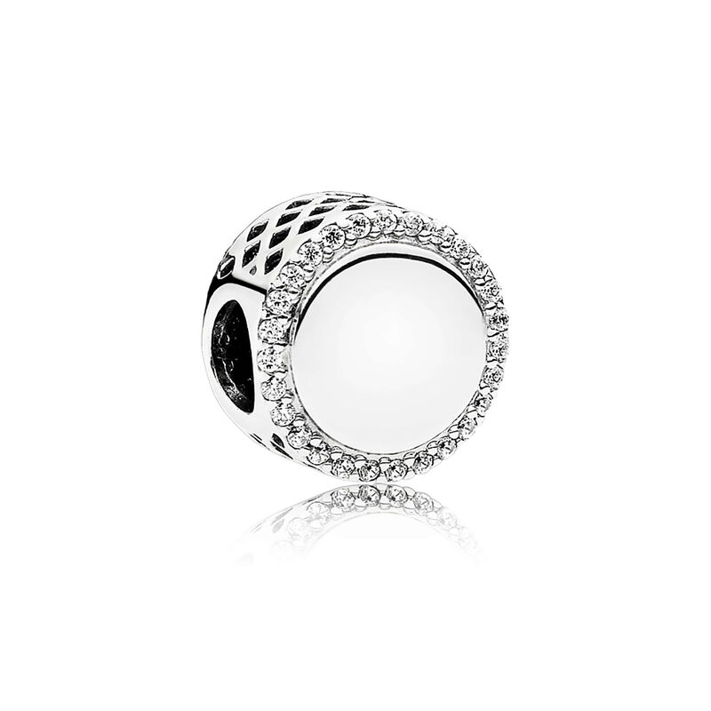 Pandora Silver Charm with Clear CZ image number 1