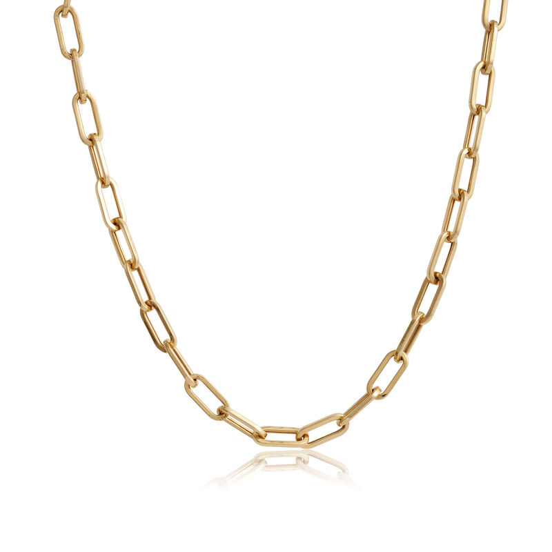 Toscano Paperclip Chain Necklace 14K, 18" image number 1