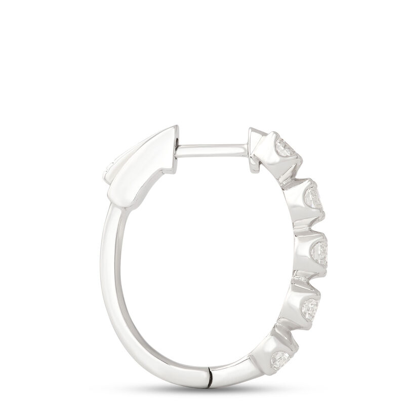 Oval Diamond Hoops, 2 Carat Total Weight, 14K White Gold image number 1