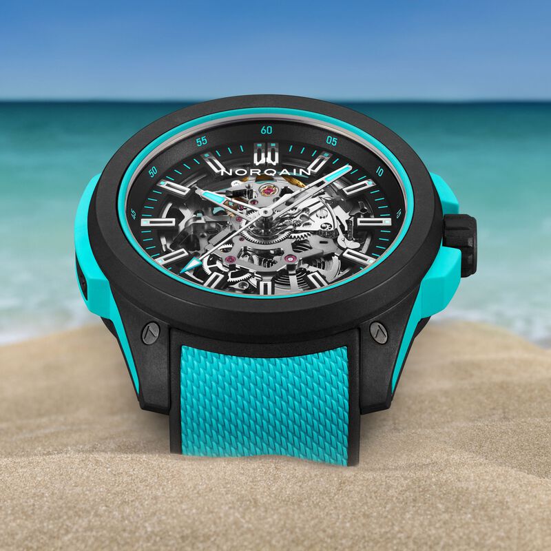 NORQAIN Wild ONE Skeleton Dial Turquoise Strap 42mm image number 1