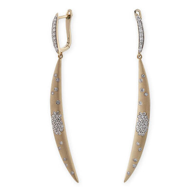 Crescent Diamond Earrings 14K