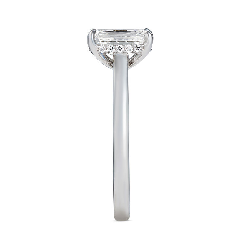 Bella Ponte Emerald Cut Diamond Engagement Ring, 14K White Gold image number 1