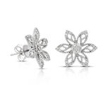 Floral Diamond Earrings 14K