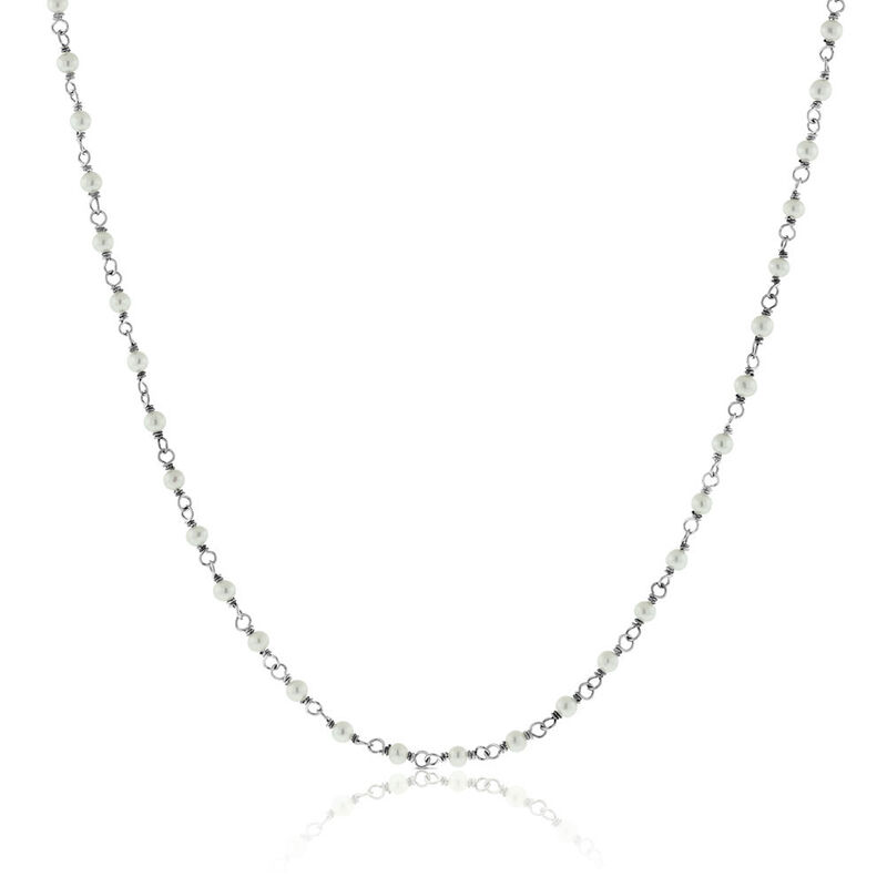 Cultured Freshwater Pearl Necklace in Sterling Silver, 36" image number 0