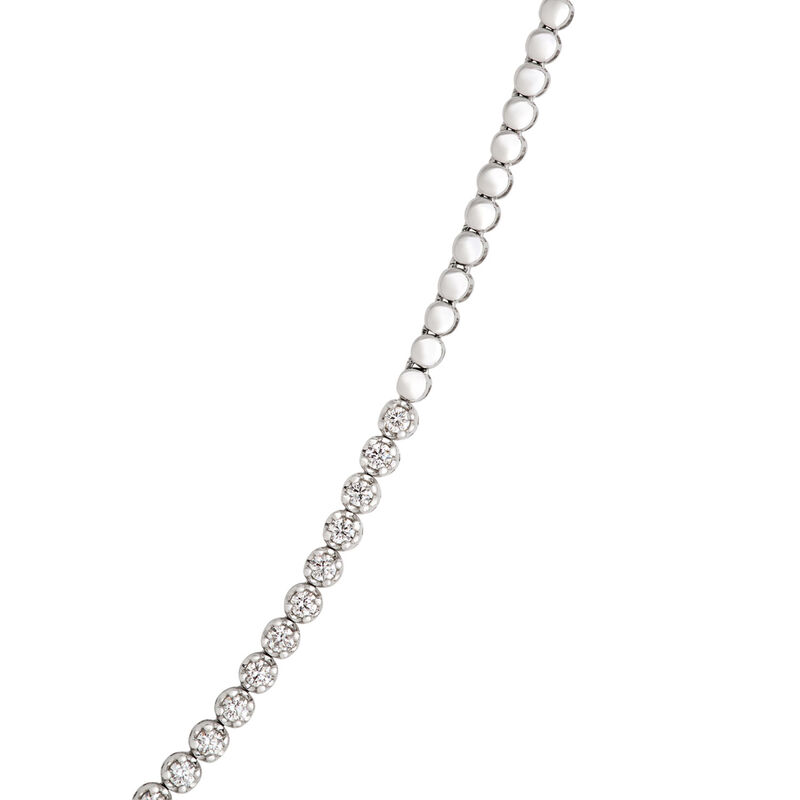Classic Round Diamond Necklace, 2 Total Carat Weight, 14k White Gold image number 3