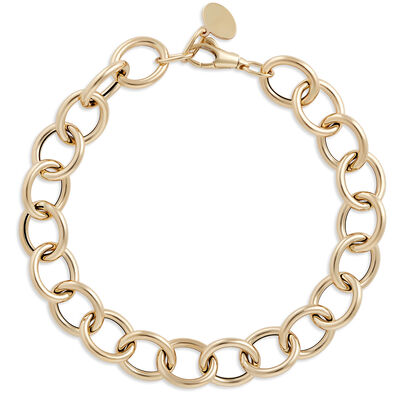 Toscano 7.5-Inch Oval Link Bracelet, 14K Yellow Gold