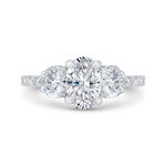 Bella Ponte 3-Stone Oval Diamond Engagement Ring 14K