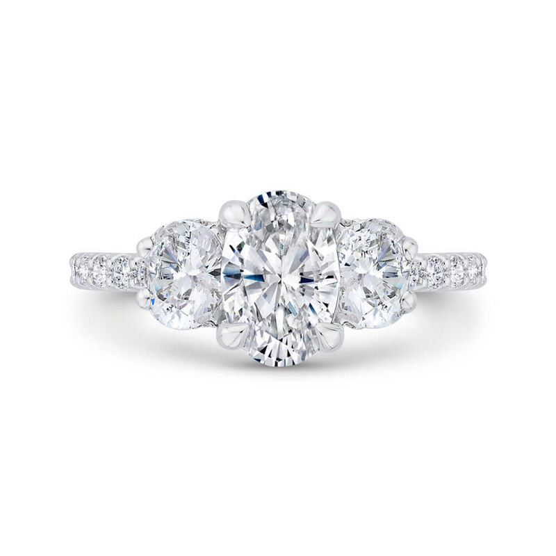 Bella Ponte 3-Stone Oval Diamond Engagement Ring, 14K White Gold image number 1