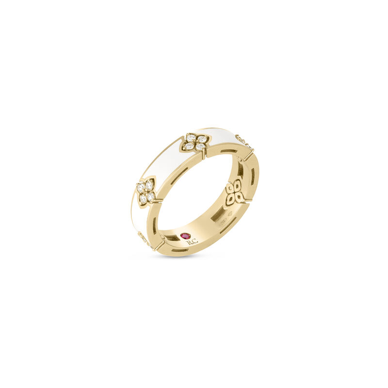 Roberto Coin 18K Yellow Gold Love In Verona Diamond And Enamel Ring image number 1