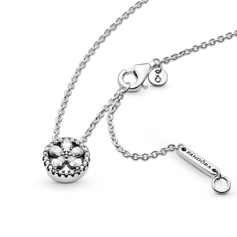Pandora Sparkling Snowflake Collier CZ Necklace image number 1