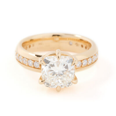 Bella Ponte Round Diamond Engagement Ring, 18k Yellow Gold
