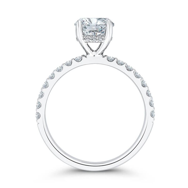 Bella Ponte Emerald Cut Diamond Engagement Ring Setting 14K image number 3